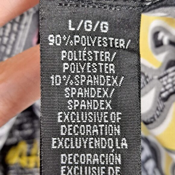 Fresh Prints of BelAir Size Large Black Newsprint Graphic Button Up Shirt NWT - Picture 9 of 13